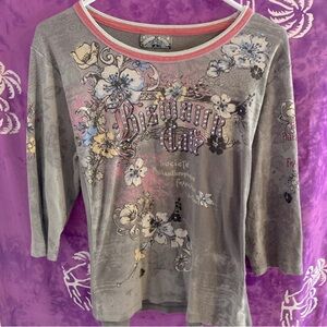 Desigual Women's Floral Gray Top